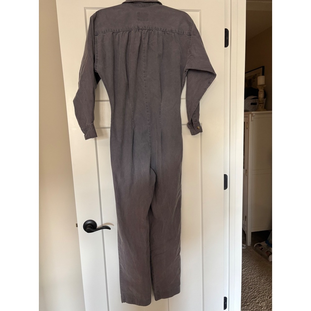 Vintage Banana Republic Cotton Utility Jumpsuit Boiler Suit Grey XS Mill Valley - Picture 9 of 10